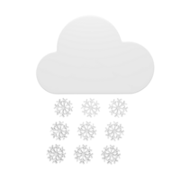 3d icoon van wit sneeuw vallend van de wolken png