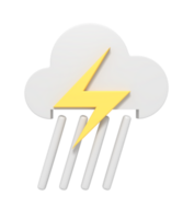 3d ícone do pesado chuva trovão nuvem estação png