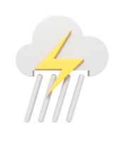 3d icono de pesado lluvia trueno nube temporada png