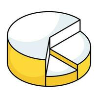 A premium download icon of pie chart vector