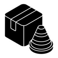 An editable design icon of parcel vector