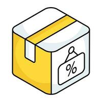 An editable design icon of logistic discount vector