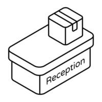 A glyph design icon of logistic reception vector