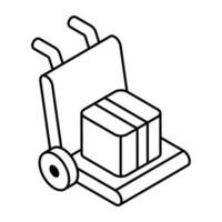 Premium download icon of luggage cart vector