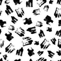 Seamless pattern with dark hand drawn scribble smear on white background. Abstract grunge texture. Vector illustration