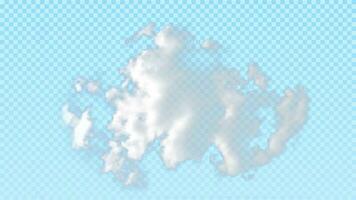 Isolated realistic cloud on blue background. Natural element for template decoration and mockup. Vector illustration