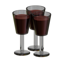 3d reso vino bicchiere Perfetto per compleanno design progetto png