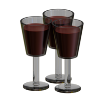 3d rendu du vin verre parfait pour anniversaire conception projet png