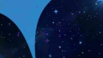 Blau glitzernd glänzend Star Partikel Regen Bewegung Licht Luminanz Illustration Nacht Hintergrund, künstlerisch Raum Bokeh Geschwindigkeit Matrix Magie bewirken Hintergrund Animation video