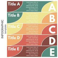 Five steps infographic design elements. Step by step infographic design template. Vector illustration