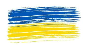 Ukrainian national flag in grunge style vector