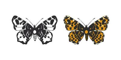 Painted butterfly. Pictures of funny butterflies. Conceptual image of a butterfly. Vector scalable graphics