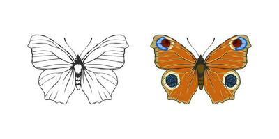 Hand drawn butterfly. Butterfly silhouette. Pictures of funny butterflies. Vector scalable graphics