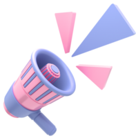 3d cute megaphone with high quality render png