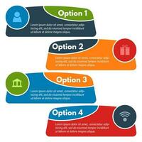 Four elements of infographic design with icons. Step by step infographic design template. Vector illustration