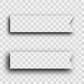 Dark transparent realistic shadow. Set of two rectangles shadows vector