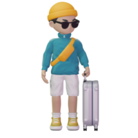 3d personagem período de férias png