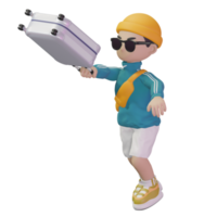 3d character vacation png