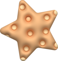 illustration 3d starfish in summer for design png