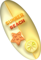 illustration 3d. Summer surfboard icon. For design. png