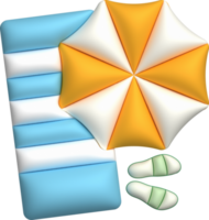 illustration 3d. solstol ikon. parasoll. sommar. för design. png