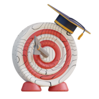 3d ilustración de graduación objetivo png