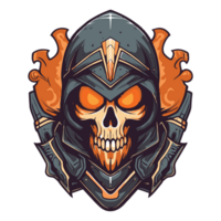 Badass skull warrior design for tshirt png