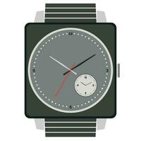 clásico diseño mecánico reloj de pulsera aislado en blanco antecedentes. reloj cara con hora, minuto y segundo manos. vector ilustración.