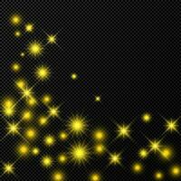 Gold backdrop with stars and dust sparkles isolated on dark vector