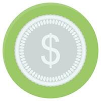 Silver coin dollar icon vector