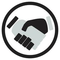 Handshake icon monochrome. Hand and handshake icon, shaking hands and business handshake, business partnership meeting. Vector illustration