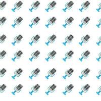 Seamless pattern with colored microphone. Pattern audio sound and record music studio background. Vector illustration