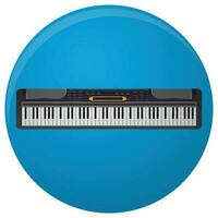 Piano synthesizer icon flat. Synth keyboard and music keyboard, keytar music and grand piano, musical instrument. Vector illustration