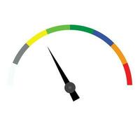 Indicator color spectrum barometer full vector. Index and pointer, arrow car indicator and measure. Vector flat design illustration