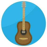 Flat icon acoustic guitar vector. Acoustic guitar isolated, classical guitar illustration vector