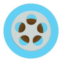 Reel of film icon. Film strip and movie reel, film roll and film reel vector for cinema. Vector flat design illustration