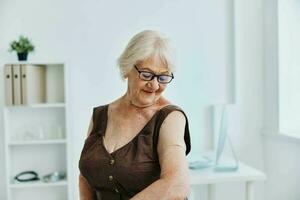 elderly woman in hospital vaccine passport covid-19 photo