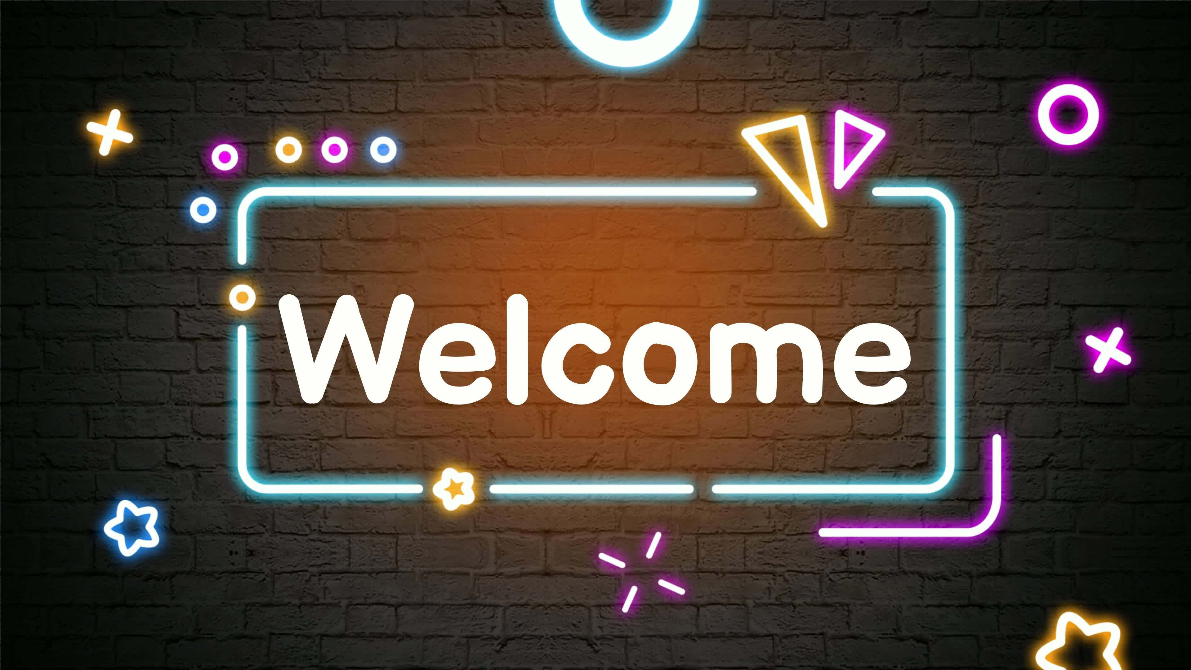 Welcome neon text animation stock video 4k hd resolution 23662951 Stock ...