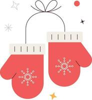 Christmas Gloves Flat Icon vector