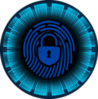 Modern Technology Fingerprint Cybersecurity Crop-out png