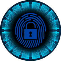 Modern Technology Fingerprint Cybersecurity Crop-out png