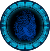 Modern Technology Fingerprint Cybersecurity Crop-out png