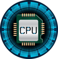 Modern Technology CPU Chip Cybersecurity Crop-out png
