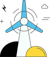 Wind Energy Flat Illustration vector