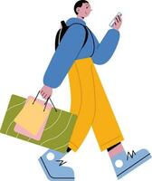 Man shopping Flat Illustration vector