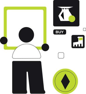 Selling NFTs Flat Illustration