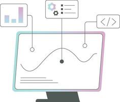 Database Analysis Screen Illustration vector