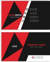 Red business card design vector