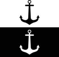 black and white anchor silhouette vector illustration design