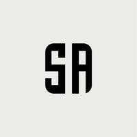 SA monogram logo with shape style design template vector